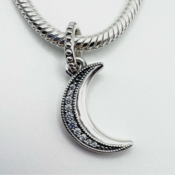 Pandora Jewelry - New Pandora Sparkling Crescent Moon CZ Sterling Silver Pendant